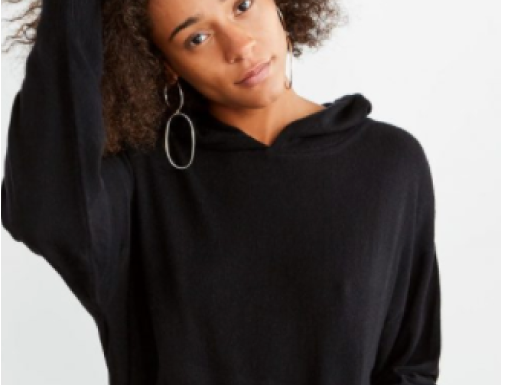 girl in black hooded jumper