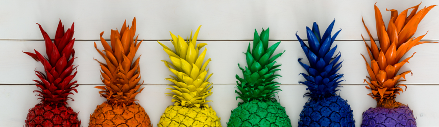 colourful pineapples