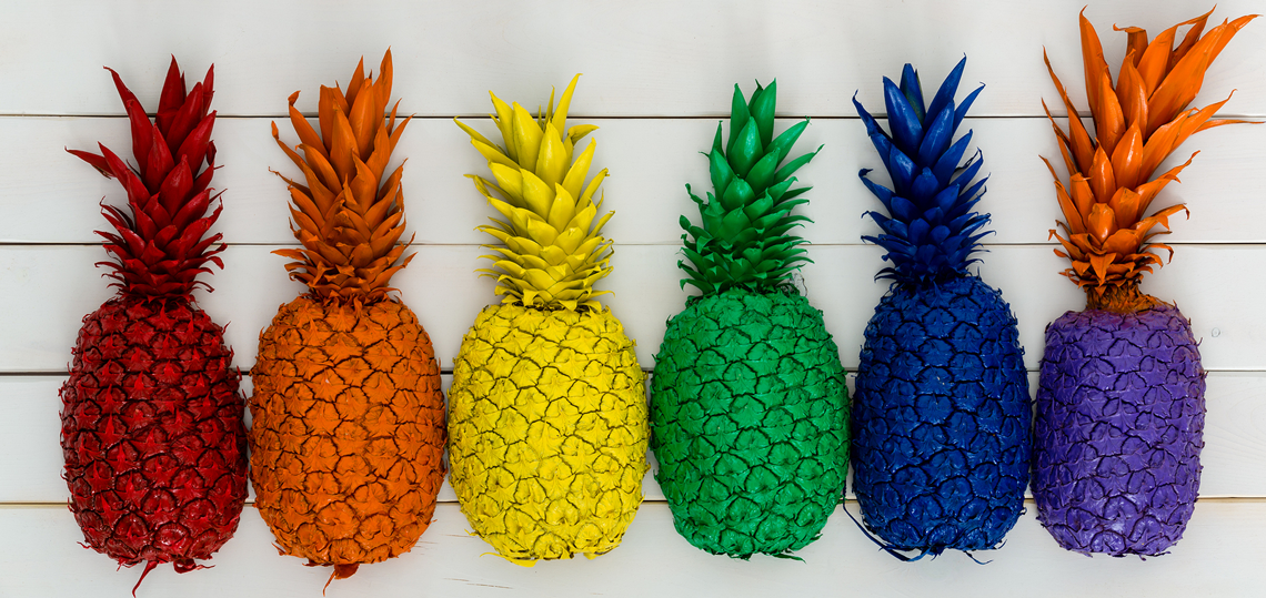 colourful pineapples